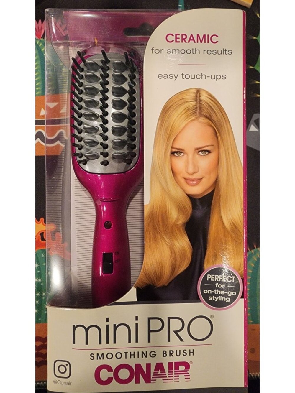 Conair MiniPRO Smoothing Brush Ceramic Technology High Heat  Travel-Friendly
